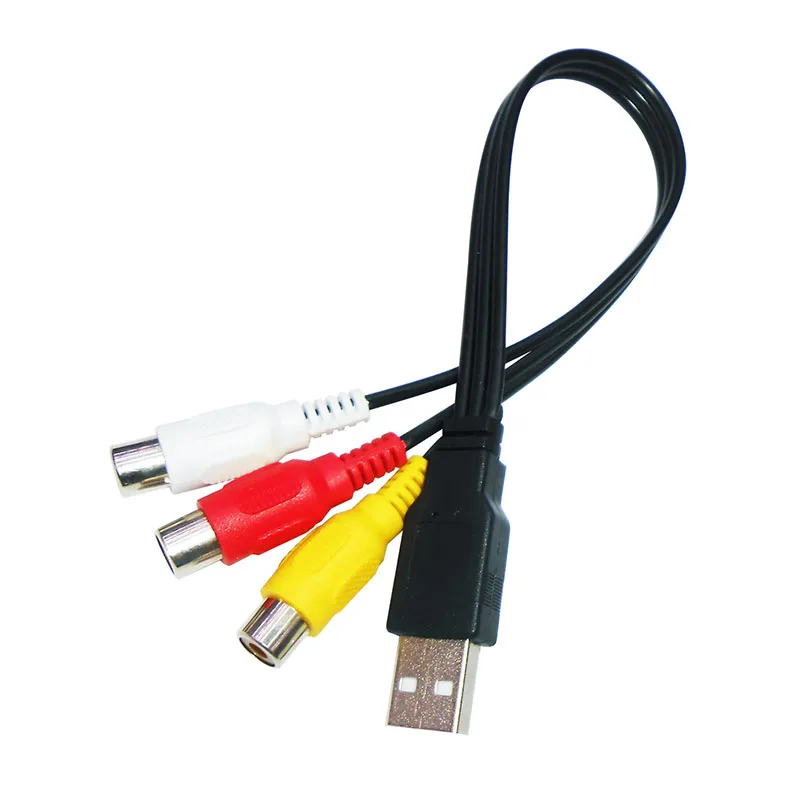 Переходник USB2.0 со штекера на гнездо 3 RCA аудио преобразователь видео AV кабель для