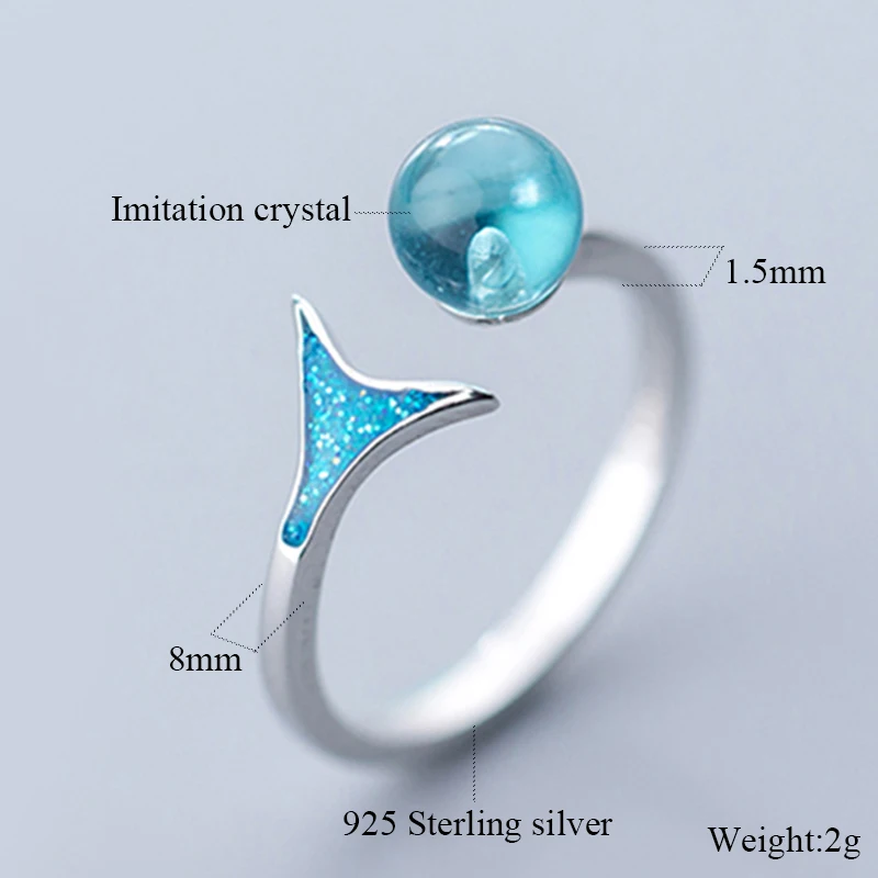 Новое поступление творческая Синая Русалка пены драгоценный камень 925 пробы