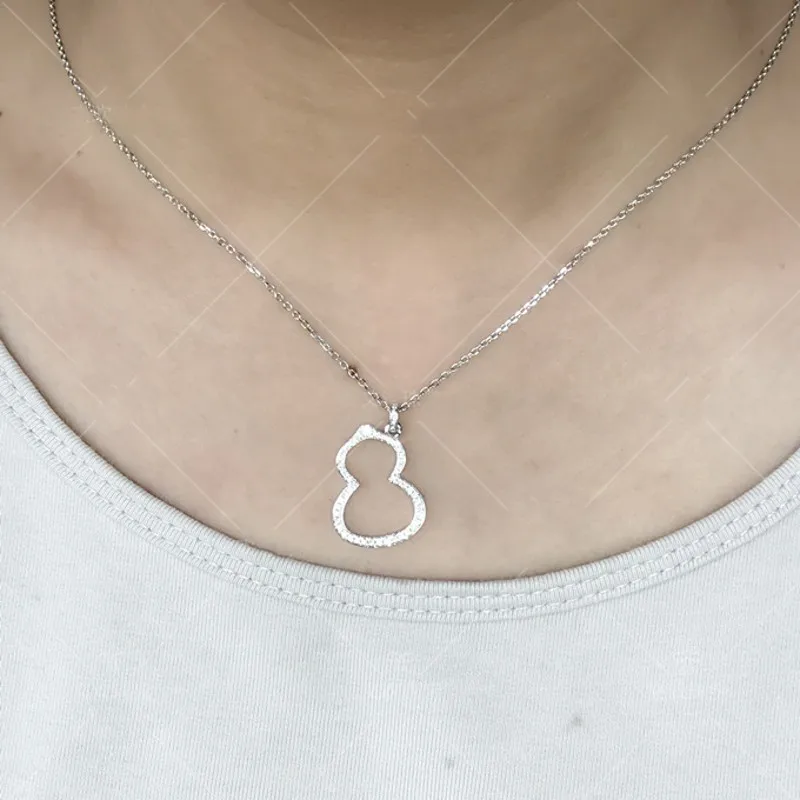 2018 Dazzling Gourd shape pendant With necklace 925 Sterling silver AAAAA zircon Cz Engagement wedding Pendants for women Gift | Украшения