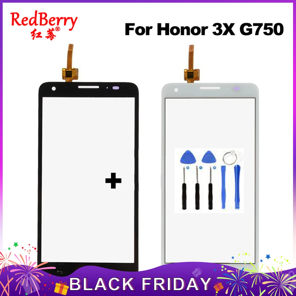 Черный/белый для huawei Ascend G750 G750-T00 G750-U10 G750-T01 Honor 3X Glory 4 Сенсорный экран планшета Стекло Панель Бесплатные инструменты