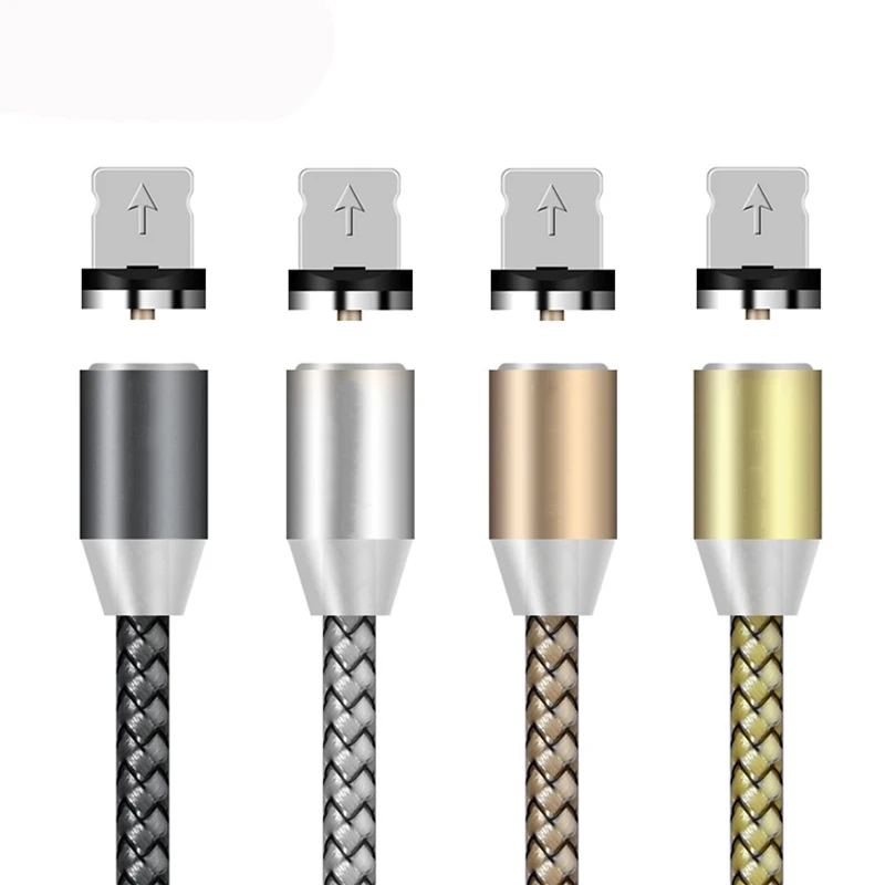 

1M LED Fast Magnetic Cable Charging Nylon Braided USB Charger Cable for iPhone X 8 7 6 6s Plus 5 5s SE iPad Air USB Magnet Plug