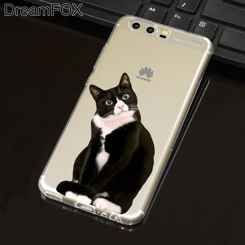 DREAMFOX L569 Мягкий силиконовый чехол из ТПУ с кошкой для Huawei P8 P9 P10 Lite Plus 2017 Honor 8 Pro 9 6X |
