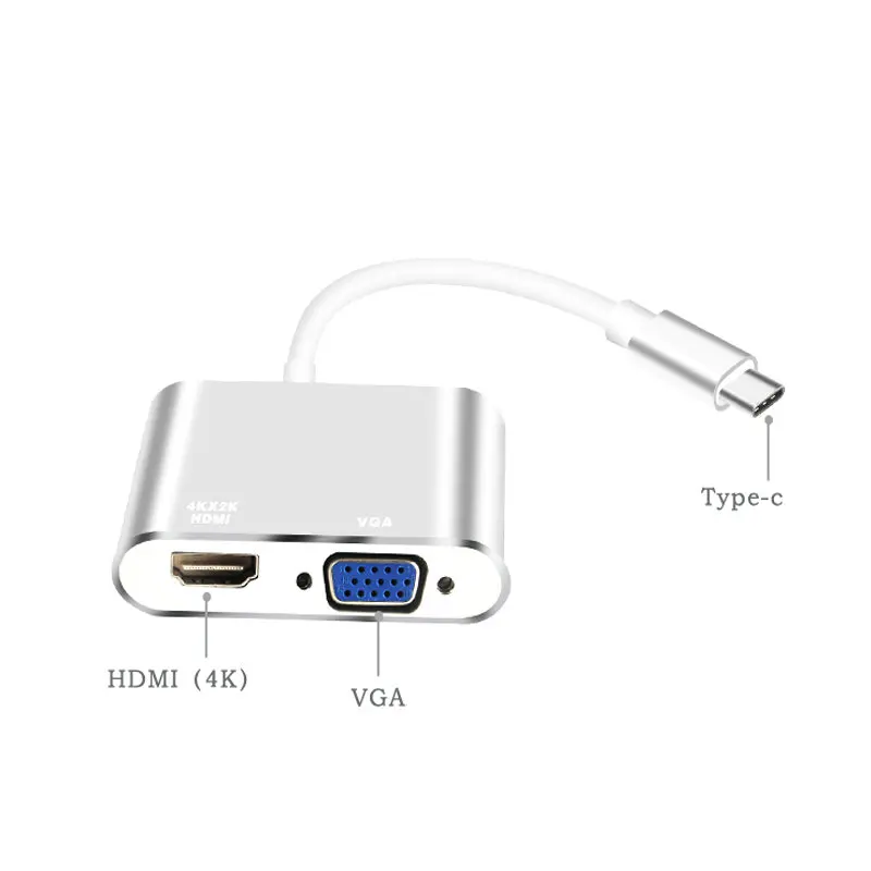 

Great-Q USB Type C to HDMI VGA Adapter Male to Female Type-C Converter Audio Video Cable for Macbook USB-C phone Tablet