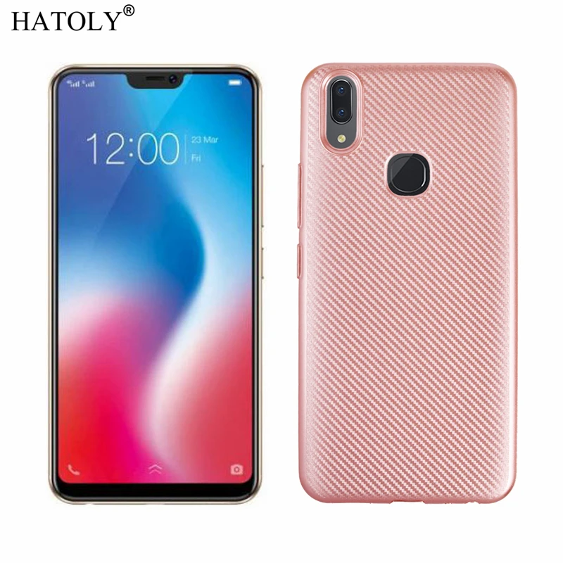 HATOLY для Fundas BBK Vivo V9 чехол VIVO Y85 Ультратонкий Мягкий ТПУ/углеродное волокно задняя