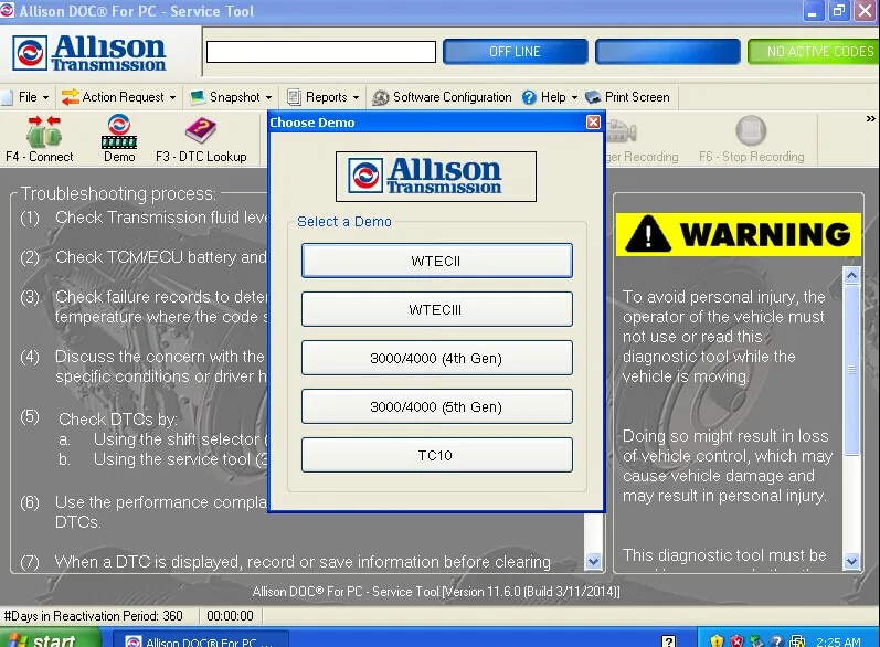Универсальная программа Allison DOC PC V11 с разблокировкой активного генератора ключей