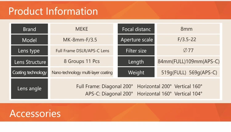 Объектив «рыбий глаз» Meike 8 мм f/3,5 Ultra HD для беззеркальной камеры Fujifilm X-Mount с APS-C/Full-Frame