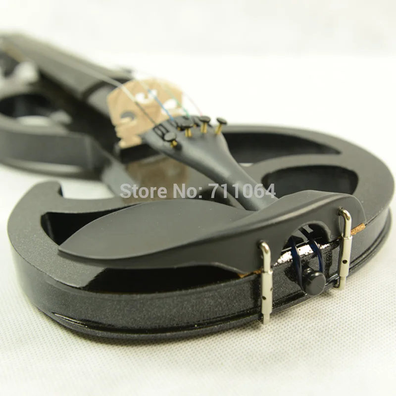 Наоми 4/4 Электрическая Скрипка Тихая чехол и аксессуары + лук-черный-S Тип | Спорт