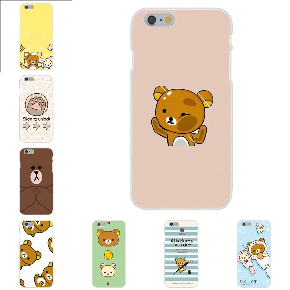 Забавный мягкий чехол из ТПУ с рисунком медведя Rilakkuma для Apple iPhone 4 4S 5 5C 5S SE 6 6S 7 8 Plus X