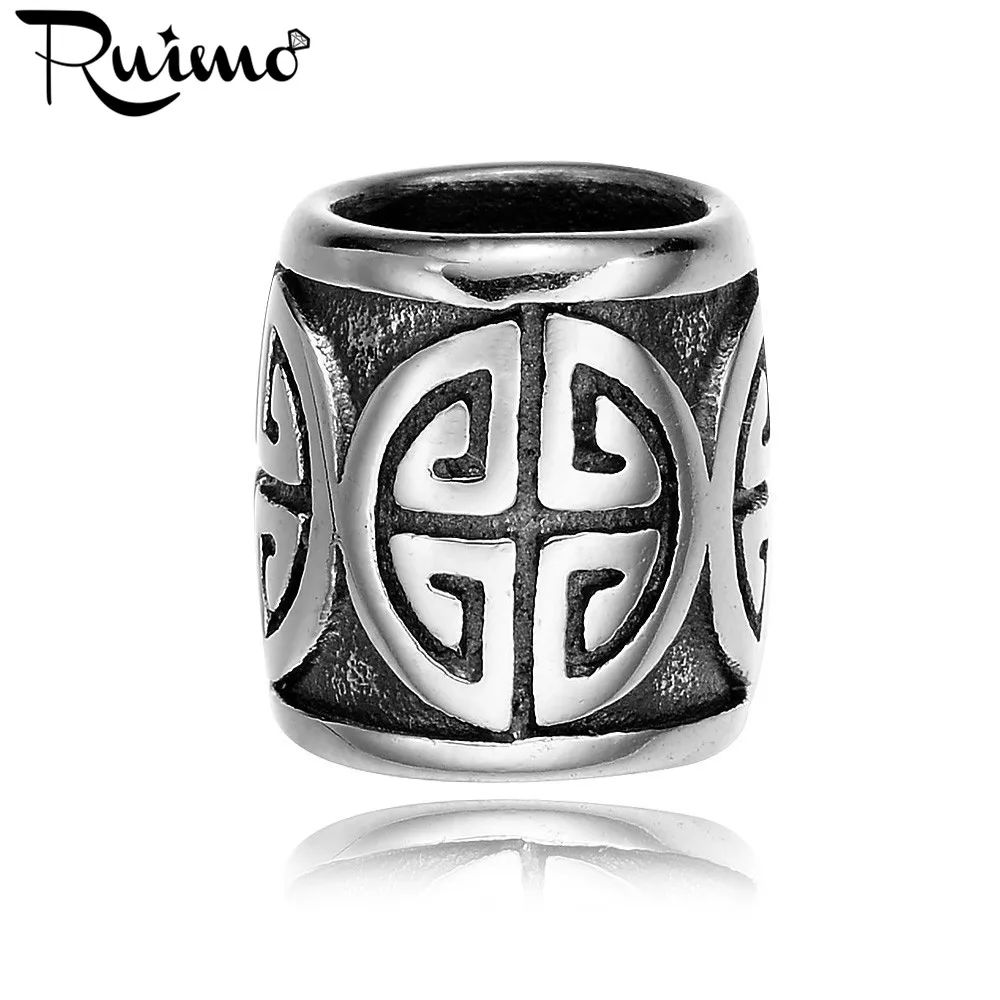 RUIMO из нержавеющей стали с большим отверстием тибетские длинные бусины большие