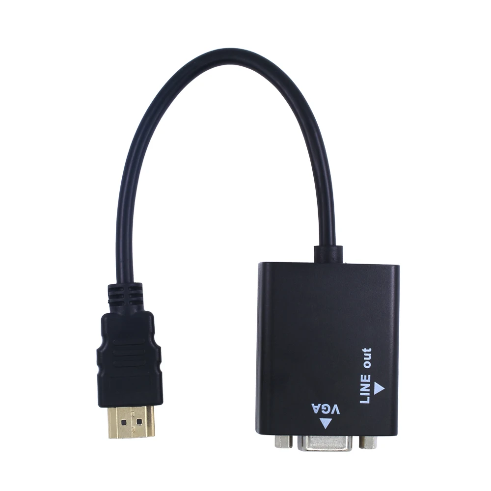 Высококачественный адаптер HDMI в VGA TISHRIC HDMI2VGA HD 1080P аналоговые аудио и видео кабели