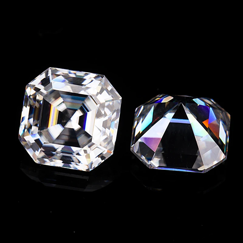 

Moissanites Diamond Clear White Color EF 8*8mm Asscher Cut Moissanites Loose Gemstones for Jewelry Making