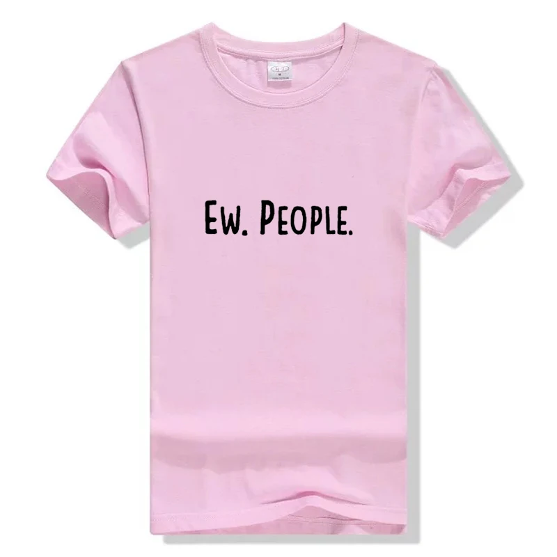 Забавная футболка с надписью Ew People хипстерская женская круглым вырезом высокое