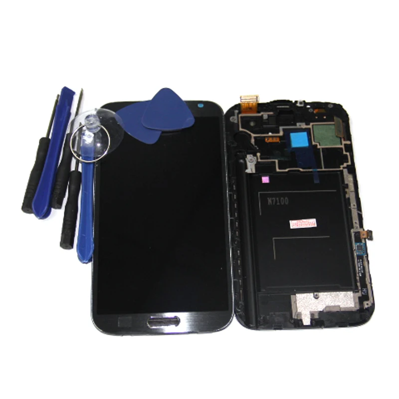 N7100 N7105 ЖК-дисплей для Samsung Galaxy Note2 Note 2 сенсорный экран дигитайзер рамка в сборе |