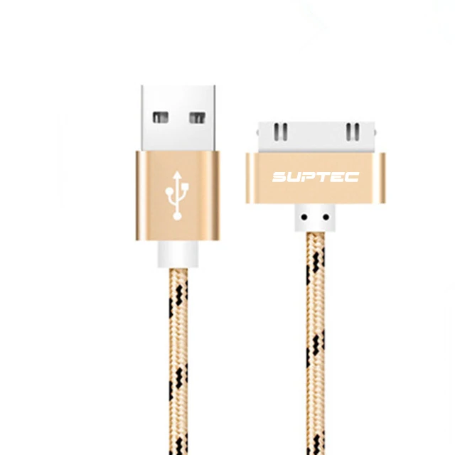 SUPTEC для iPhone 4, 4S, 3g, S, 3g, iPad 1, 2, 3, iPod Nano touch, 30 Pin, USB кабель, быстрая зарядка, оригинальное зарядное устройство, адаптер, шнур для синхронизации данных - Цвет: Gold