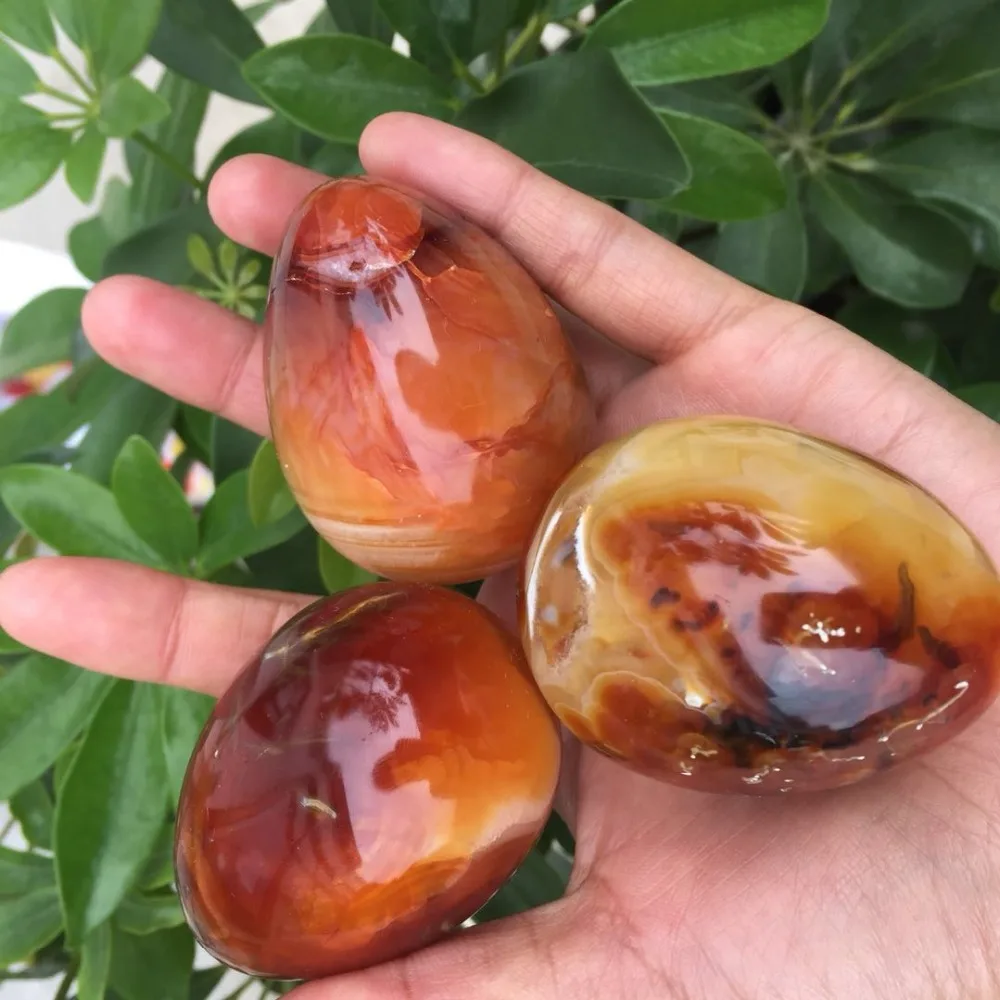 

1 pcs Natural red agate Crystal gemstone egg meditation healing chakra polished carnelian crystal egg home decoration Madagascar