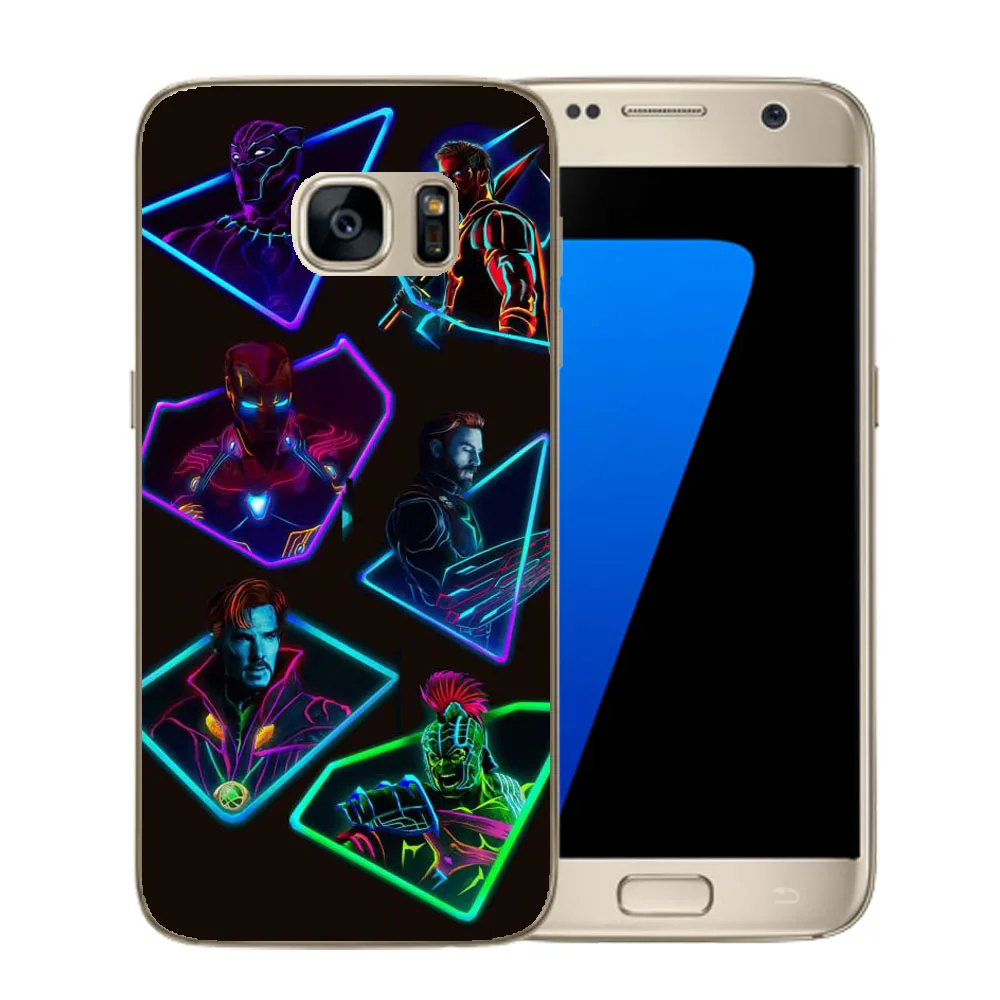 Чехол для телефона For Coque Samsung Galaxy S3 S4 S5 Mini S6 S7 Edge S8 S9 Plus с изображением героев Avengers Marvel, прозрачный, из мягкого ТПУ.
