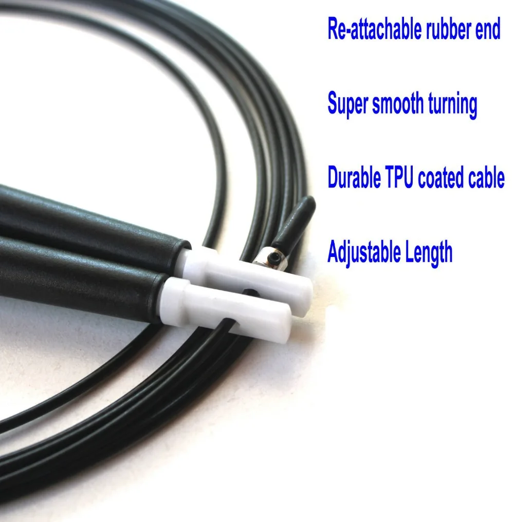 Ультра скоростной Скип регулируемый кабель скакалка ММА Бокс Кроссфит черный |