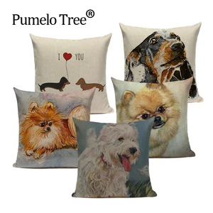 Милые наволочки для собак, декоративные подушки с животными из мультфильмов для дивана, разноцветный чехол для дивана, для гостиной, kussenhoes