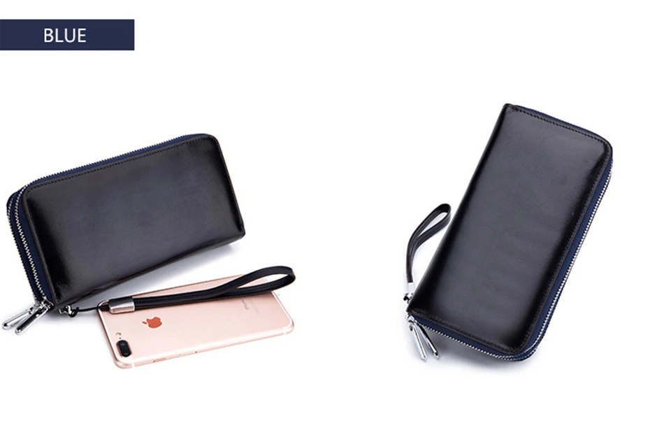 Модный кошелек из натуральной кожи для женщин Женский RFID крепление фиксатора кошельки дорожный с молнией Женский кошелек женский держатель карты клатч