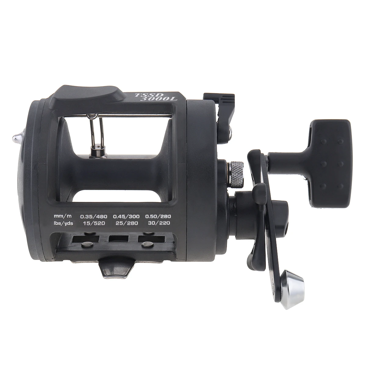 

Black Drum Durable Fishing Reel 3000 Series Gear Ratio 3.8:1 Trolling Wheel Casting Boat Sea Fishing