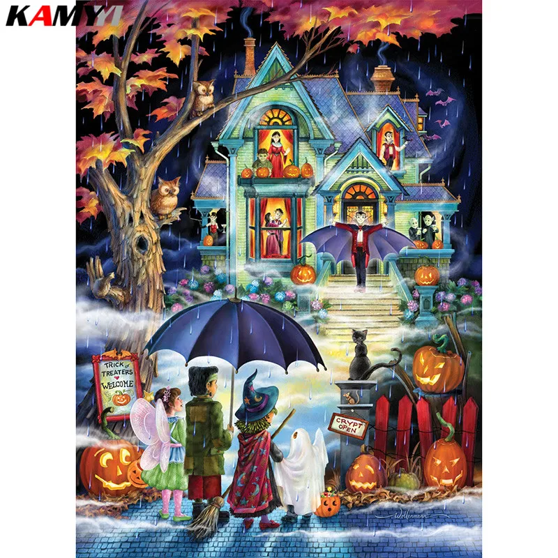 

Full Drill Square/Round Diamond 5D DIY Diamond Painting"Halloween"Diamond Embroidery Cross Stitch Mosaic Painting XY1