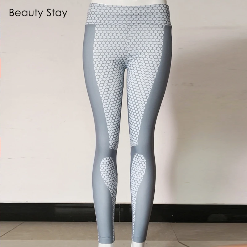 Женские леггинсы с высокой талией Beauty Stay модные облегающие пуш-апом и принтом для
