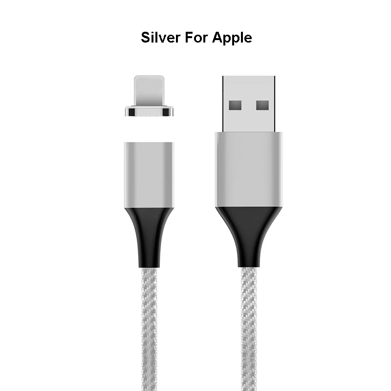 3A Магнитный кабель Micro Тип usb C кабель для быстрой зарядки и передачи данных для iPhone SAMSUNG S10+ S9 XIAOMI Mi9 QC3.0 светодиодный магнит Зарядное устройство провода - Тип штекера: Silver For IOS