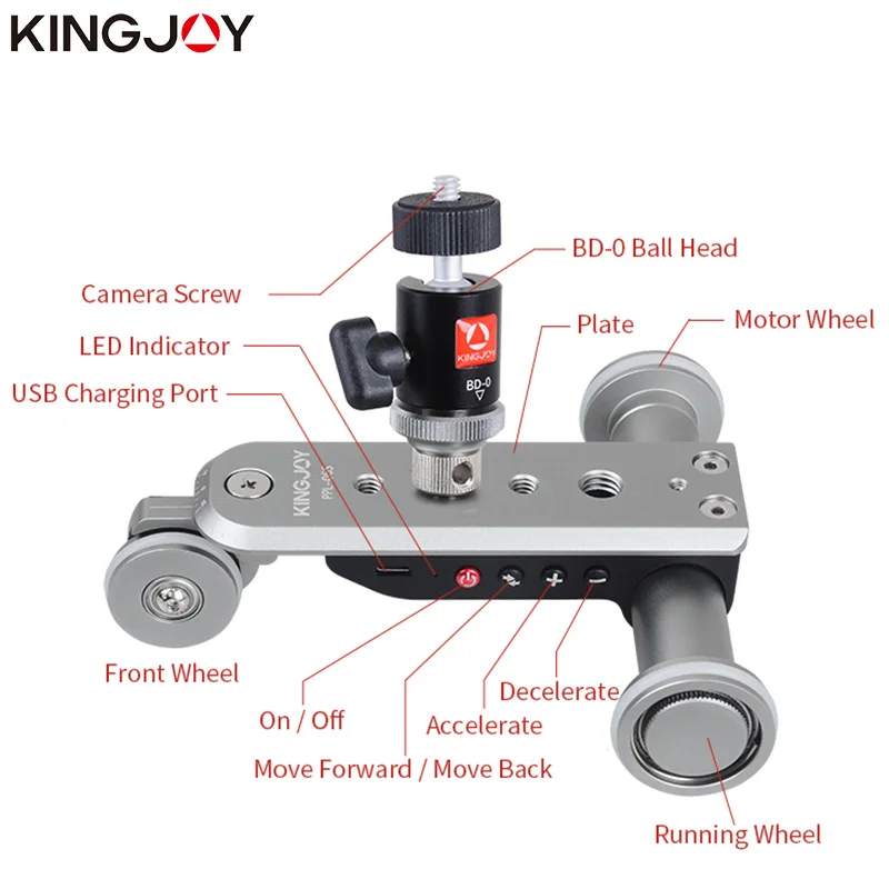 KINGJOY мини моторизованный Электрический гусеничный слайдер мотор тележка