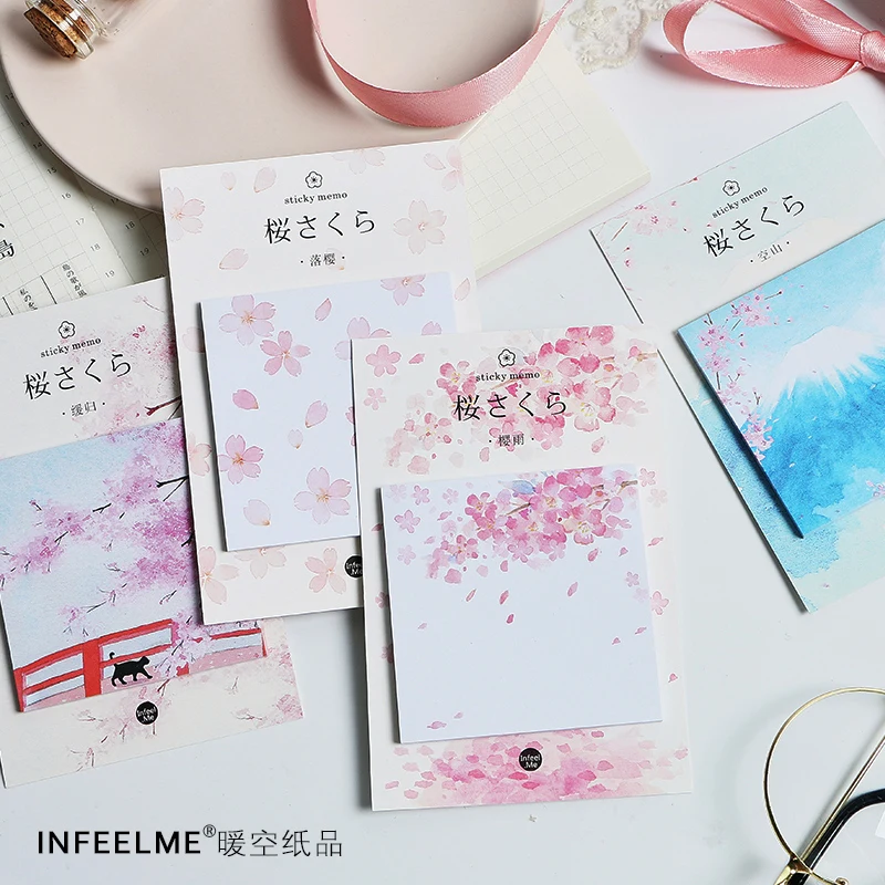 Infeel.me японский пейзаж липкий блокнот для заметок бумажные сообщения|Блокноты| |