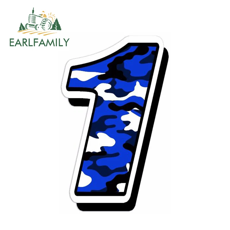 EARLFAMILY 13 см x 10 автостайлинг гоночные номера виниловая камуфляжная синяя наклейка