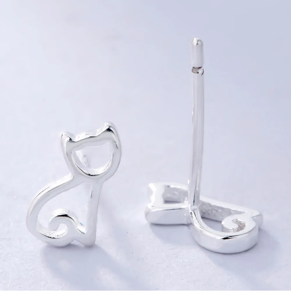 Серьги гвоздики Cxwind Tniy Cat Kitty милые мини серьги кошечки для детей подарок девочек