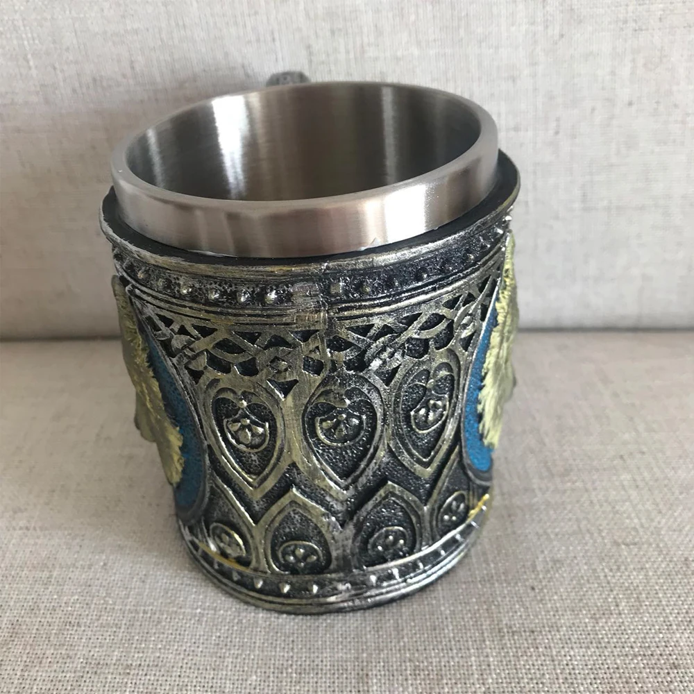 Кофейная кружка игристое пиво животное волк король Танкард чашка из нержавеющей