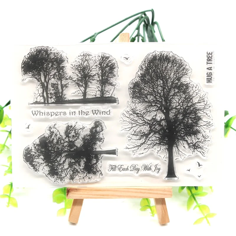 Прозрачные силиконовые штампы KSCRAFT с большим деревом для скрапбукинга сделай сам