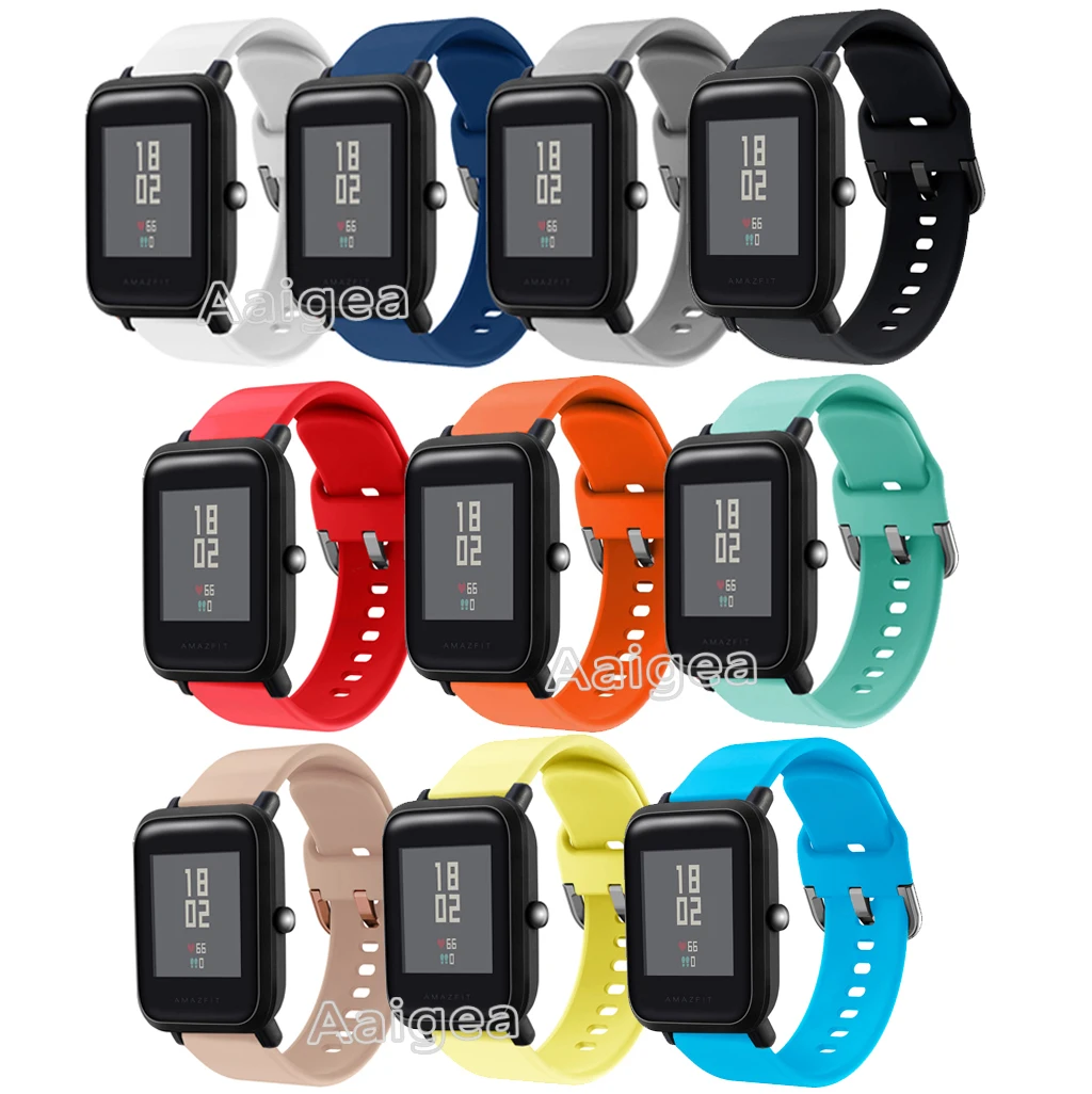 

Soft Silicone Watch Strap Band For Xiaomi Huami Amazfit Bip BIT PACE Lite Youth Replacement Sport Bracelet 20mm Wrist band strap