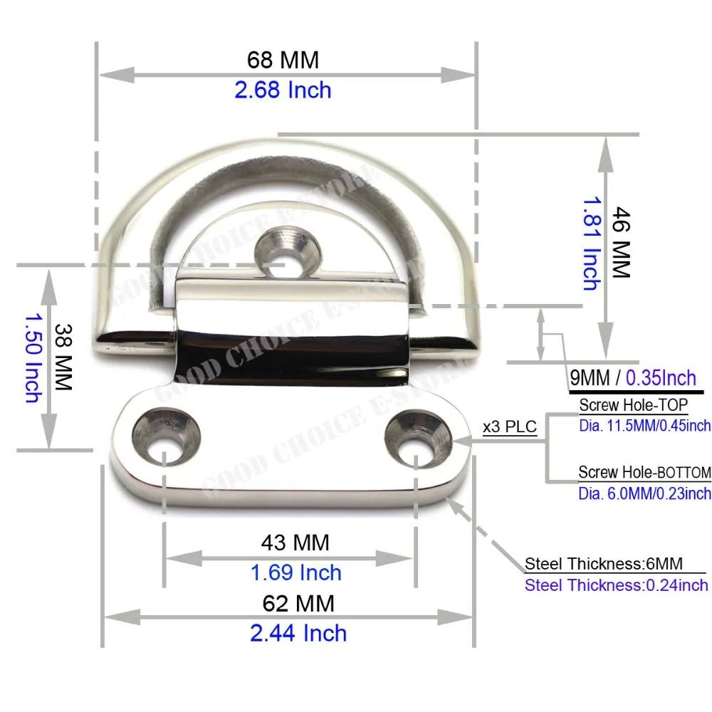 Крепежные анкеры с D образным кольцом подъемное кольцо из нержавеющей стали 316