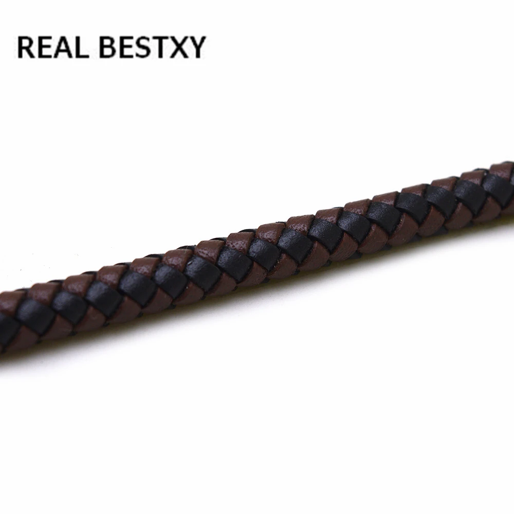 Реальный BESTXY 1 м/лот диаметр 6 мм круглый плетеный шнур из натуральной кожи