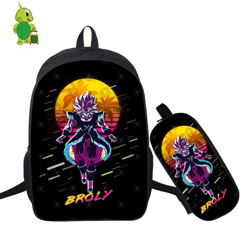 Dragon Ball Супер Broly рюкзак с Гоку 2 шт./компл. школьная сумка для подростков мальчиков и девочек студентов ноутбук рюкзак пенал дорожные сумки - Цвет: 12
