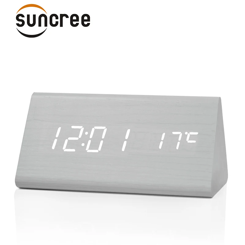 Suncree завод современный термометр настольные часы светодиодный цифровой