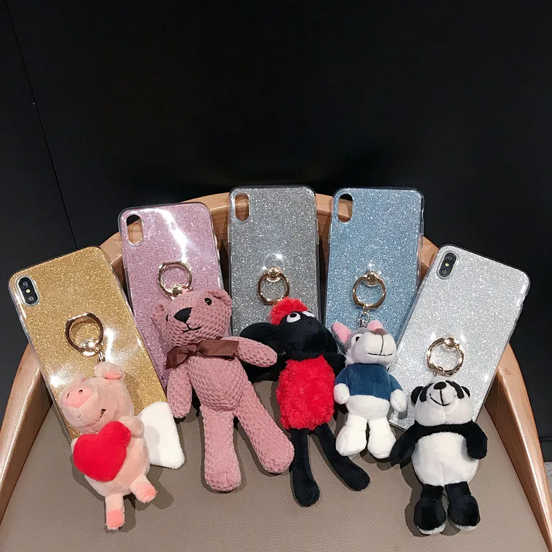 Милая плюшевая кукла Мягкий мобильный телефон в виде ракушки для IPhone XS XR X MAX 8 7 6 5 4