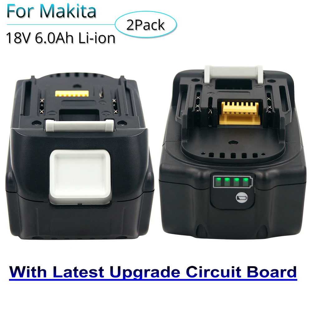 2 шт. 18 в 6000 мАч литий ионная аккумуляторная батарея для Makita BL1830 LXT400 BL1850 BL1860 с