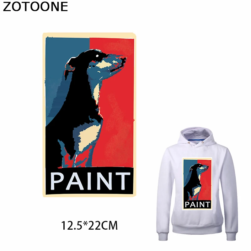 Переводная наклейка ZOTOONE с рисунком собаки моющаяся помощью утюга для толстовки