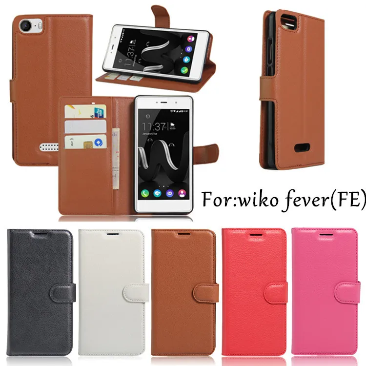Модный кожаный чехол кошелек из зернистой ПУ кожи для Wiko Fever Special Edition защитный