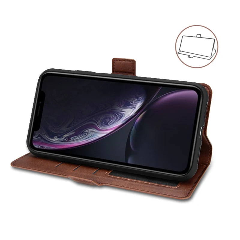 2 в 1 откидная крышка из искусственной кожи съемная сумка для iPhone XR XS Max чехол