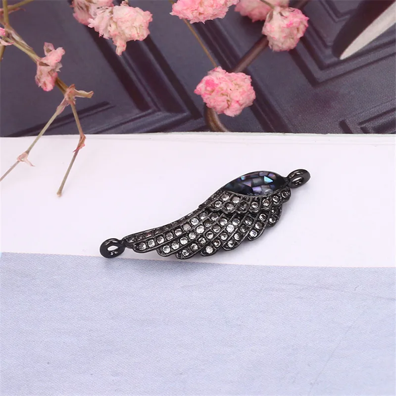 26 мм * 9 перо Micro Pave CZ натуральный корпус Abalone ремесло ювелирных изделий Подвеска