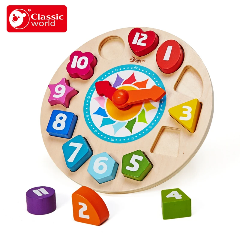 Классический Мир TicTac часы для маленьких детей строительный конструктор раннего
