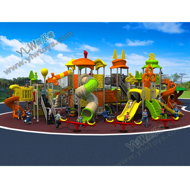 2017 large amusement plastic outdoor playground slide for school/park/community with CE/TUV park playground equipment