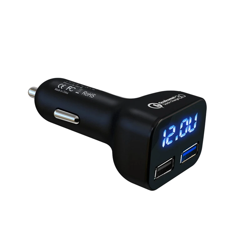 Универсальное автомобильное зарядное устройство USB с двумя светодиодными