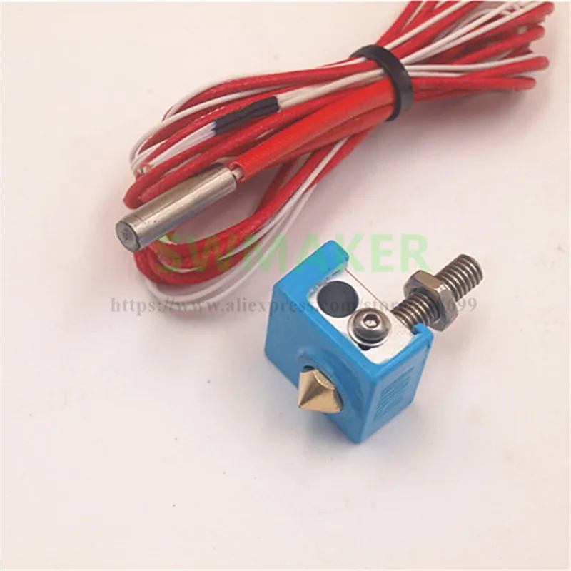 SWMAKER MK8 hotend комплект 12 V/24 V 0 4 мм ptfe линейные горло трубки с силиконовым носок для