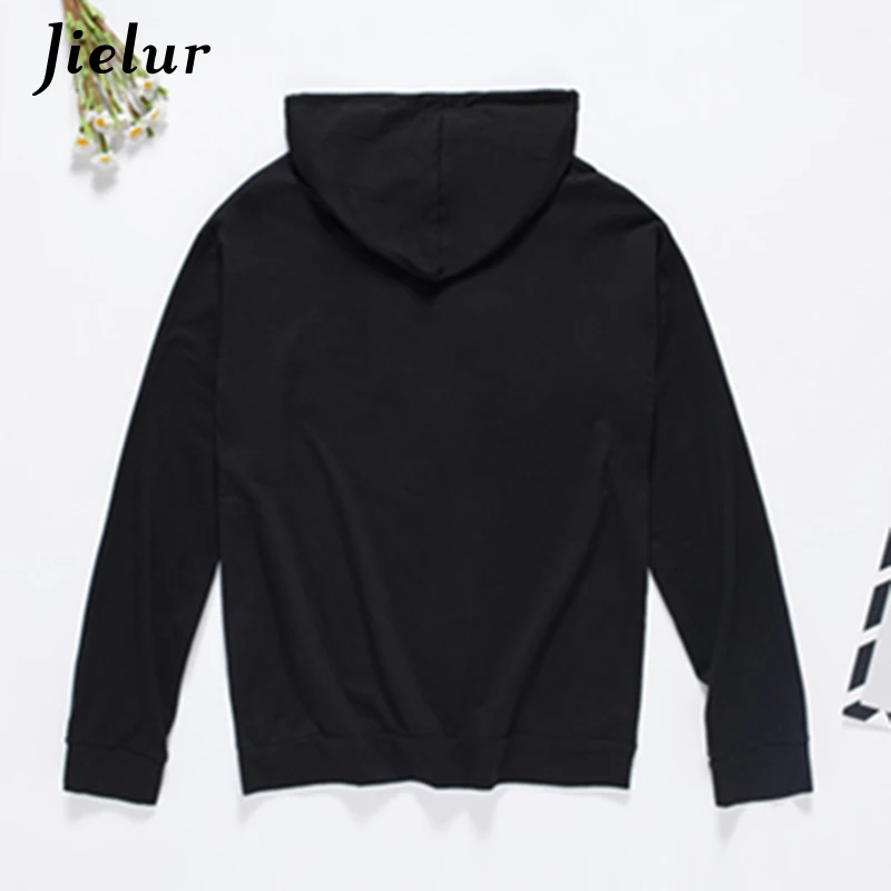 Jielur мода печатных письмо розовый Свитшот женский M-XXL с капюшоном улица Harajuku