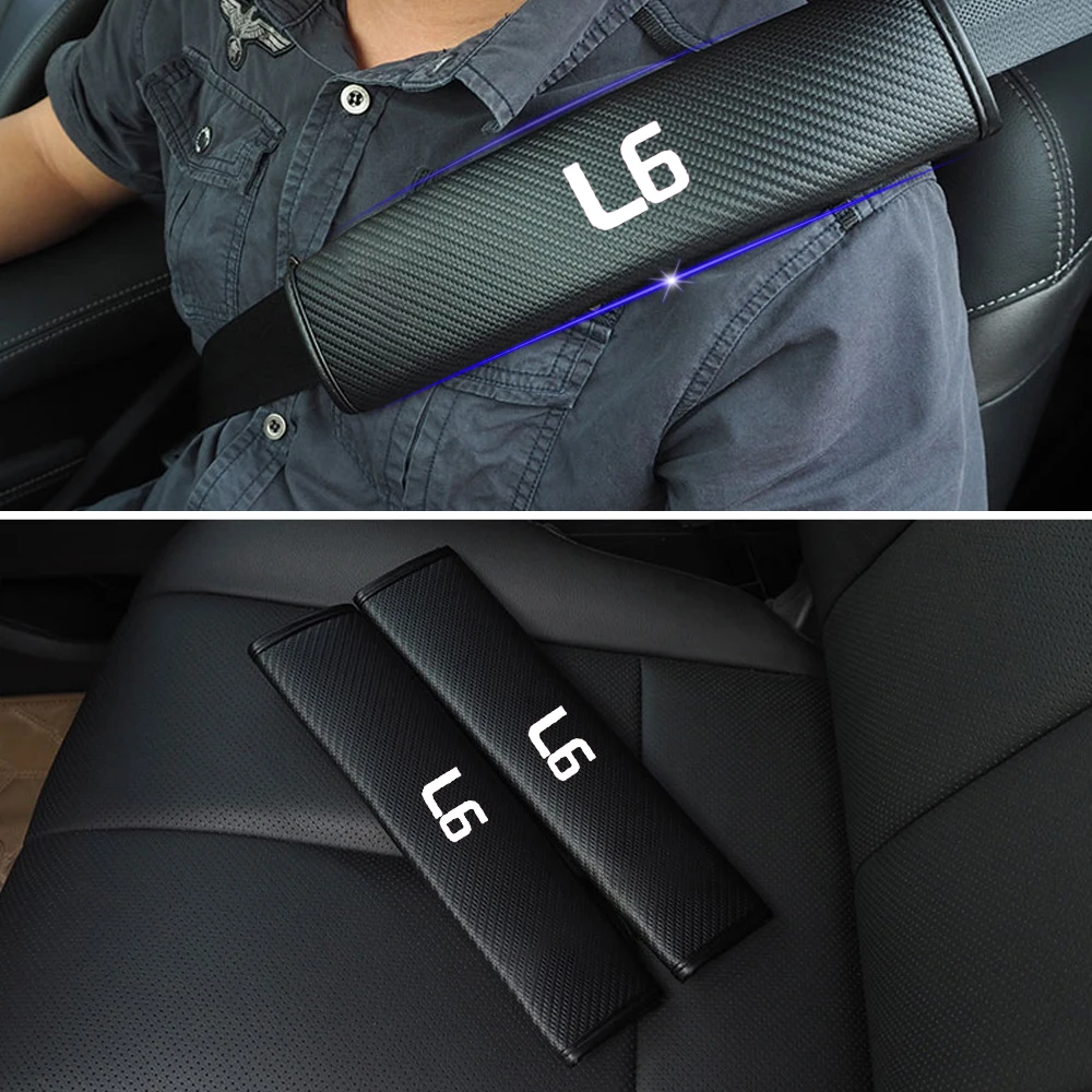 

For Lotus L6 Car Seat Belt Shoulder Strap Protect Pads Cover No Slip No Rubbing Soft Comfort 2Pcs Red Blue White